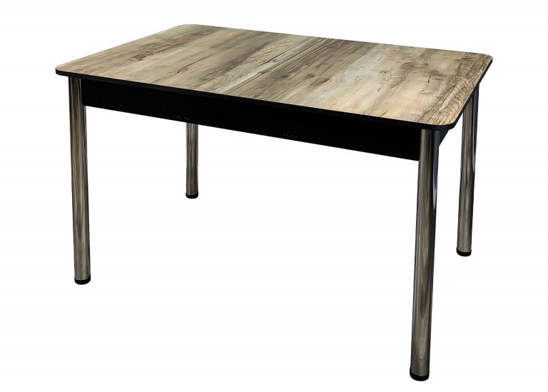 Стол Премьер раздвижной 170 x 90 (+50) см / R40 / ЛДСП Клён Каньон / Опора 4 Хром РУСТ